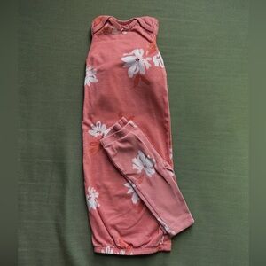 Floral Pink Baby Sleeper Set